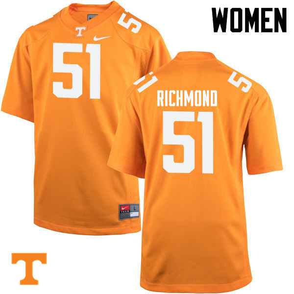 Women #51 Drew Richmond Tennessee Volunteers College Football Jerseys-Orange